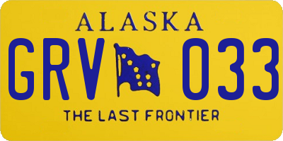 AK license plate GRV033