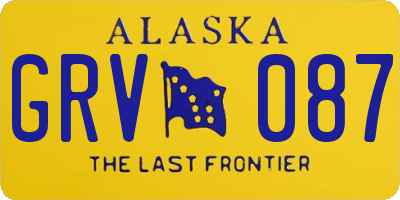 AK license plate GRV087