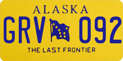 AK license plate GRV092
