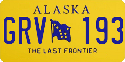 AK license plate GRV193