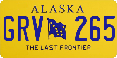 AK license plate GRV265