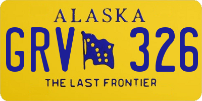 AK license plate GRV326