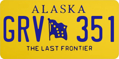 AK license plate GRV351