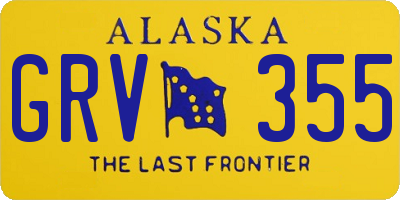 AK license plate GRV355
