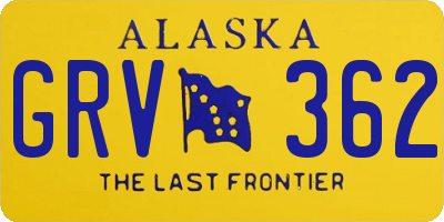 AK license plate GRV362