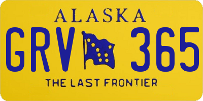 AK license plate GRV365