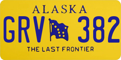 AK license plate GRV382