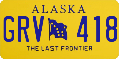 AK license plate GRV418