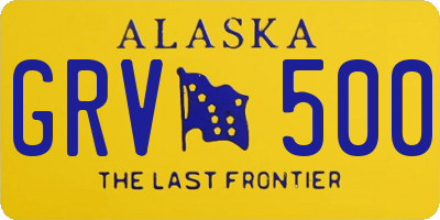AK license plate GRV500