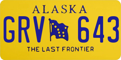 AK license plate GRV643