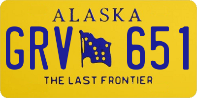 AK license plate GRV651