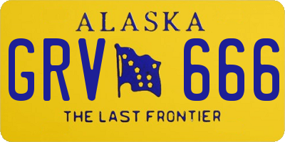 AK license plate GRV666