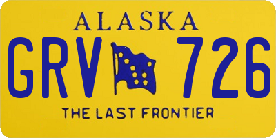 AK license plate GRV726