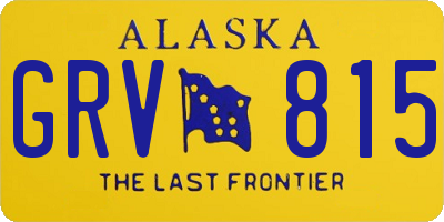 AK license plate GRV815