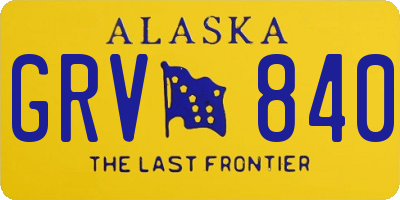 AK license plate GRV840