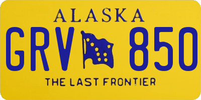 AK license plate GRV850