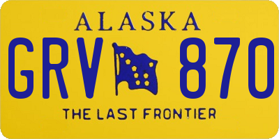 AK license plate GRV870