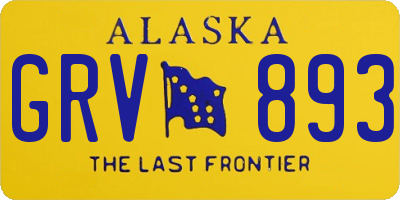 AK license plate GRV893