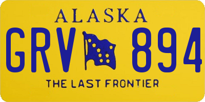 AK license plate GRV894