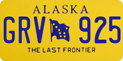 AK license plate GRV925