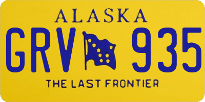 AK license plate GRV935