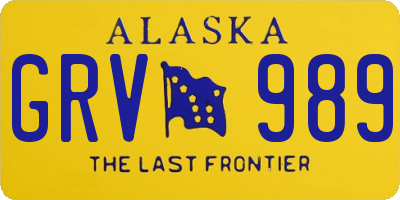 AK license plate GRV989