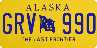 AK license plate GRV990