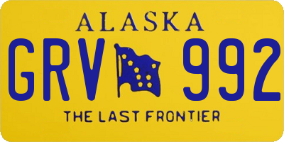 AK license plate GRV992