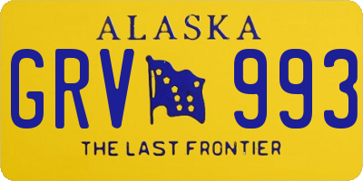 AK license plate GRV993