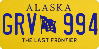 AK license plate GRV994