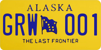 AK license plate GRW001