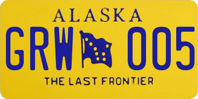 AK license plate GRW005