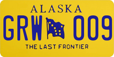 AK license plate GRW009
