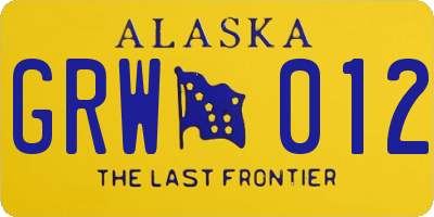 AK license plate GRW012