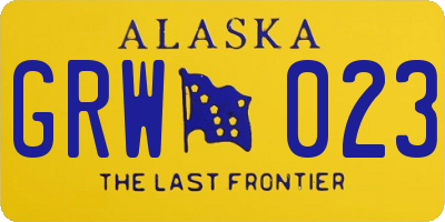 AK license plate GRW023