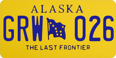 AK license plate GRW026