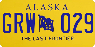 AK license plate GRW029