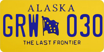 AK license plate GRW030