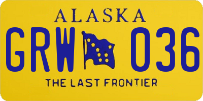 AK license plate GRW036