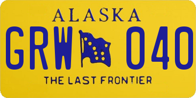 AK license plate GRW040