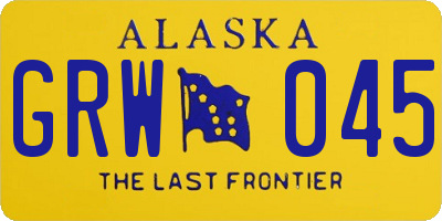 AK license plate GRW045