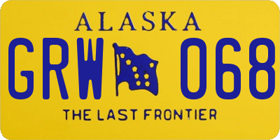 AK license plate GRW068