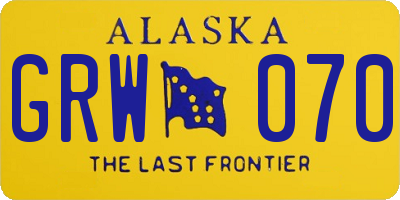 AK license plate GRW070