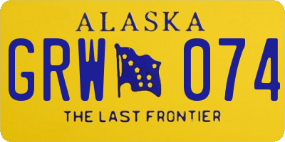 AK license plate GRW074