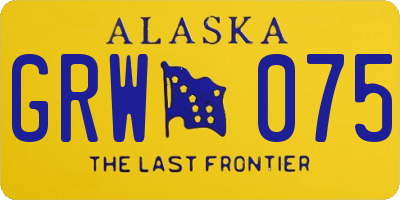 AK license plate GRW075