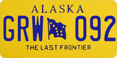 AK license plate GRW092