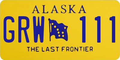 AK license plate GRW111