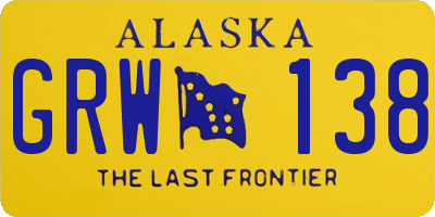 AK license plate GRW138