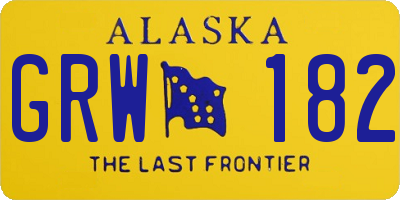 AK license plate GRW182