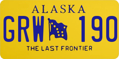AK license plate GRW190